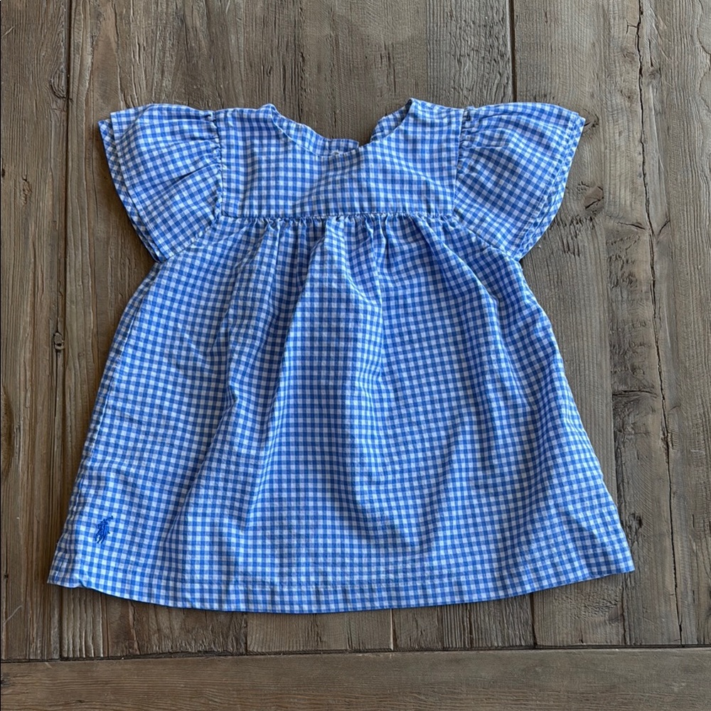 Ralph Lauren Blue Gingham Baby Dress- Size 24m